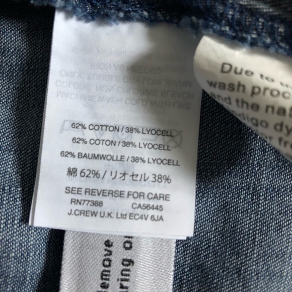 Madewell Women's Tiered Button Back Chambray Denim Top, Size XS - Picture 10 of 11